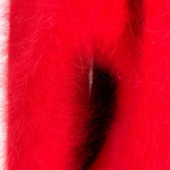 Connie A Lee VTG Angora Sweater Red Mod Colorblock - Picture 4 of 7